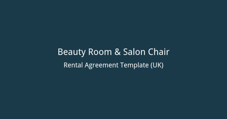 Free Beauty Room and Salon Chair Rental Agreement Template (UK)