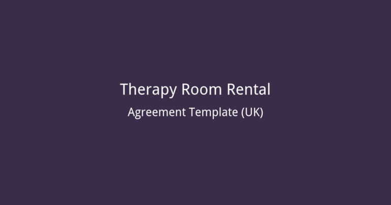 Free Therapy Room Rental Agreement Template for UK Practitioners